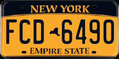 NY license plate FCD6490