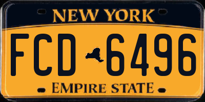 NY license plate FCD6496