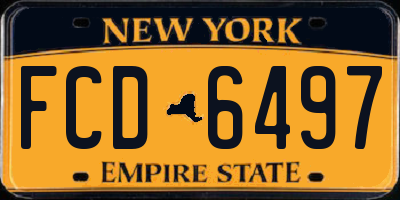NY license plate FCD6497