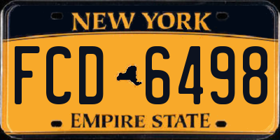 NY license plate FCD6498