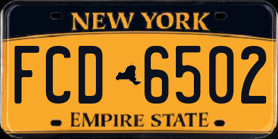 NY license plate FCD6502