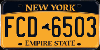 NY license plate FCD6503