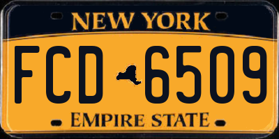 NY license plate FCD6509