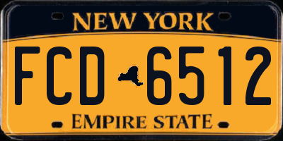 NY license plate FCD6512