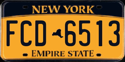 NY license plate FCD6513