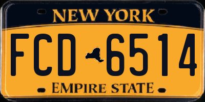 NY license plate FCD6514