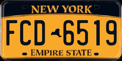 NY license plate FCD6519