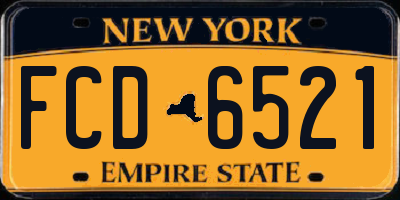 NY license plate FCD6521