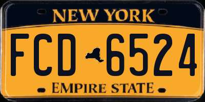 NY license plate FCD6524