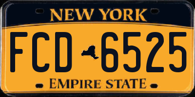 NY license plate FCD6525