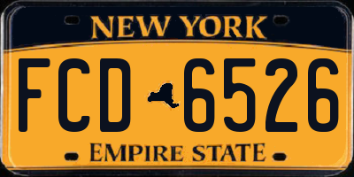 NY license plate FCD6526