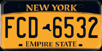NY license plate FCD6532