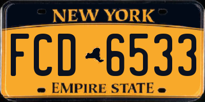 NY license plate FCD6533