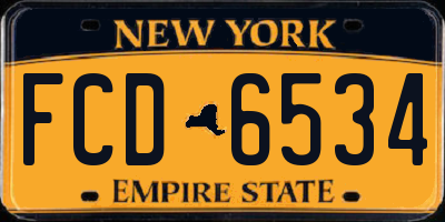 NY license plate FCD6534