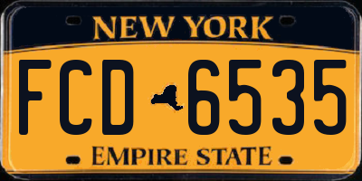 NY license plate FCD6535