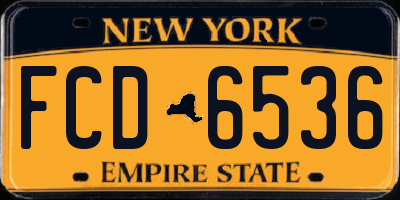 NY license plate FCD6536