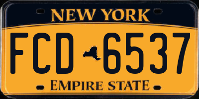 NY license plate FCD6537