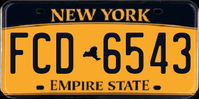 NY license plate FCD6543