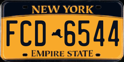 NY license plate FCD6544