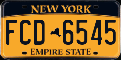 NY license plate FCD6545
