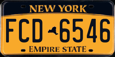 NY license plate FCD6546