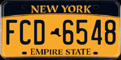 NY license plate FCD6548