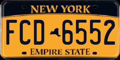 NY license plate FCD6552