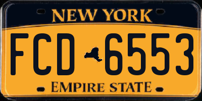 NY license plate FCD6553