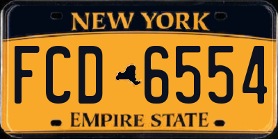 NY license plate FCD6554