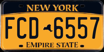 NY license plate FCD6557