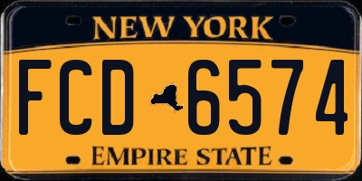 NY license plate FCD6574