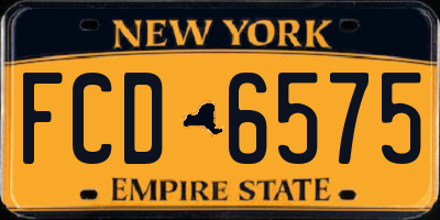 NY license plate FCD6575