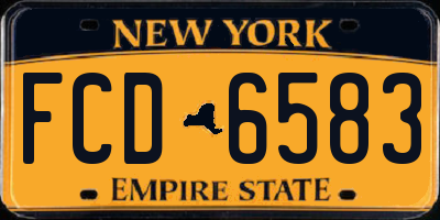 NY license plate FCD6583