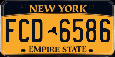 NY license plate FCD6586