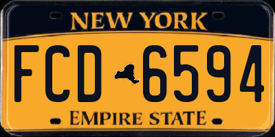NY license plate FCD6594