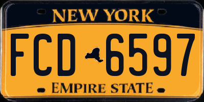 NY license plate FCD6597