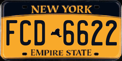 NY license plate FCD6622