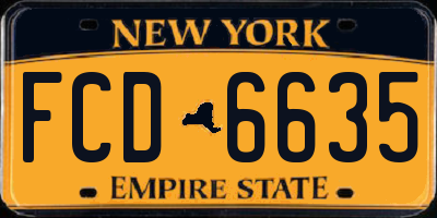 NY license plate FCD6635