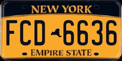 NY license plate FCD6636