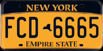 NY license plate FCD6665