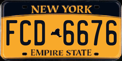 NY license plate FCD6676