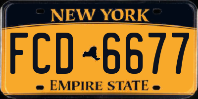 NY license plate FCD6677