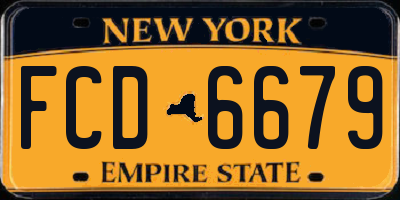 NY license plate FCD6679