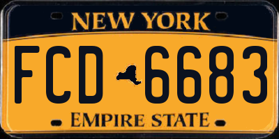 NY license plate FCD6683