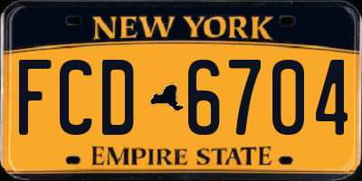 NY license plate FCD6704
