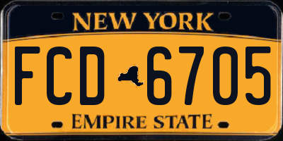 NY license plate FCD6705
