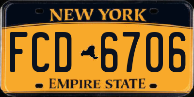 NY license plate FCD6706