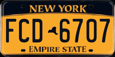 NY license plate FCD6707