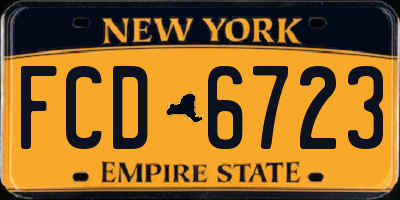 NY license plate FCD6723