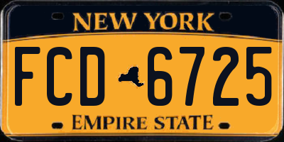 NY license plate FCD6725
